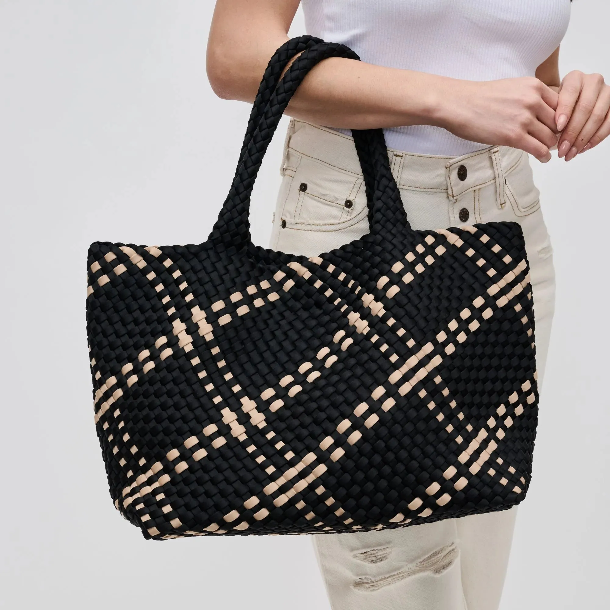 Sky's The Limit Large Tote Bag - Black/Nude