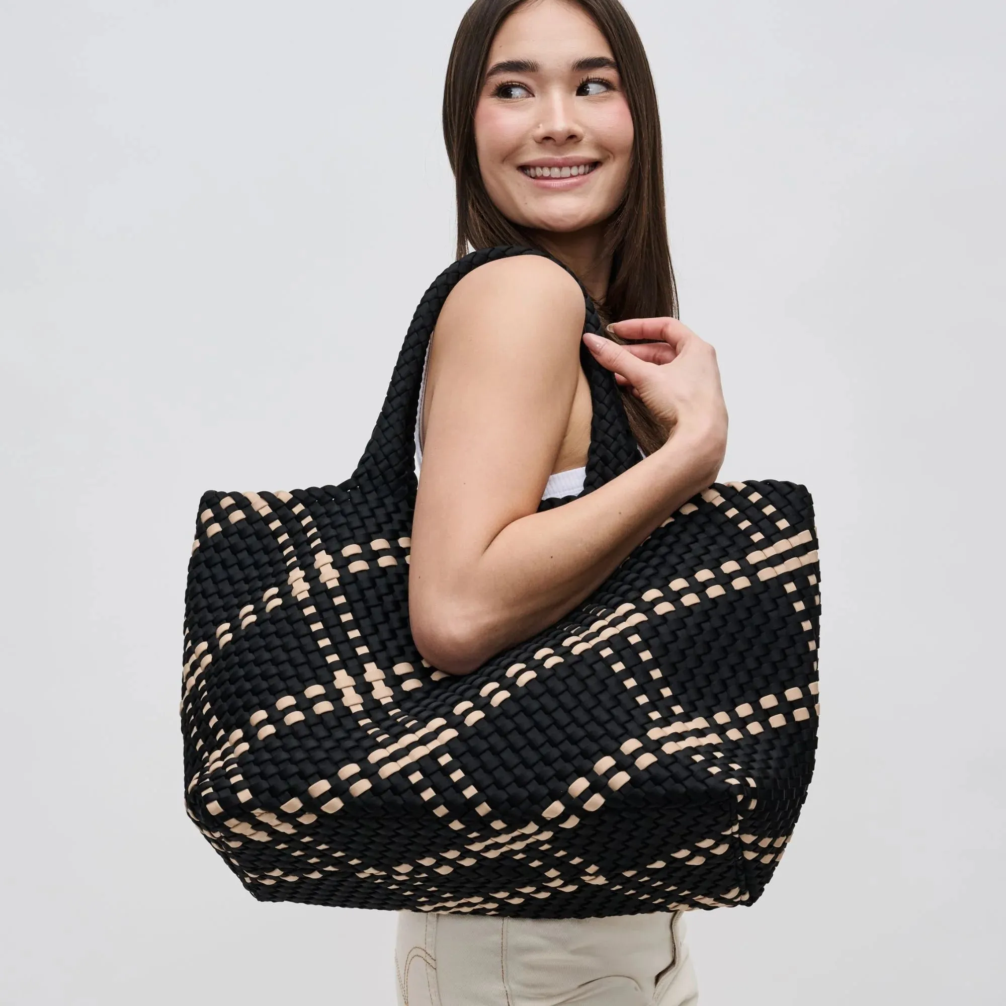Sky's The Limit Large Tote Bag - Black/Nude
