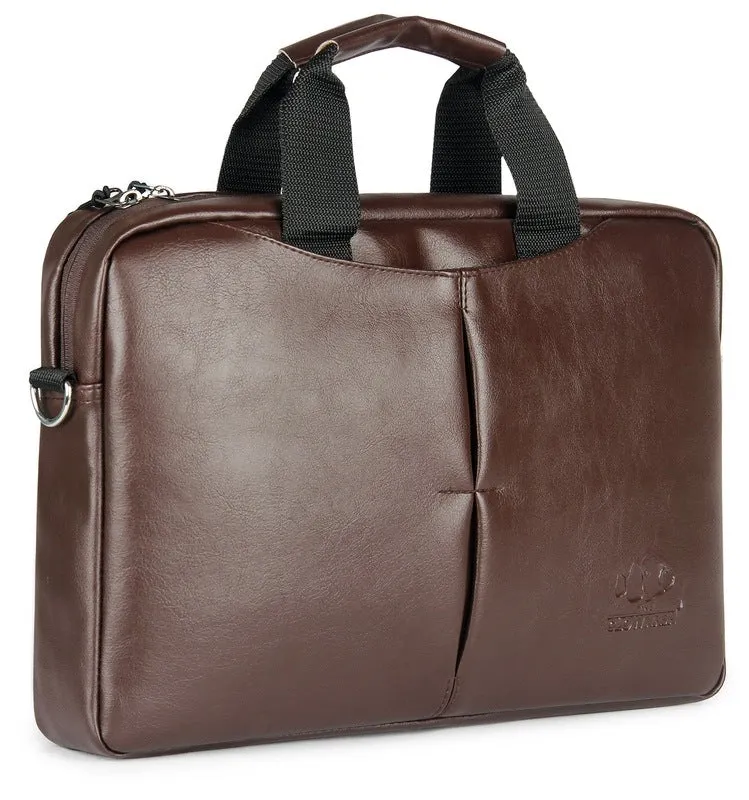 THE CLOWNFISH 13 inch / 14 inch Leatherette Laptop and Tablet Bag - Macbook Pro, Macbook Air Laptop Bags (Brown)