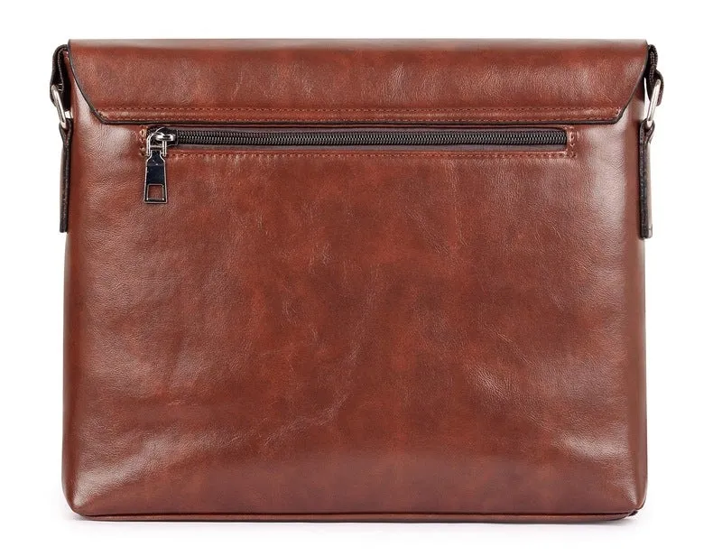 THE CLOWNFISH Checkers Series Synthetic 22 cms Brown Messenger Bag