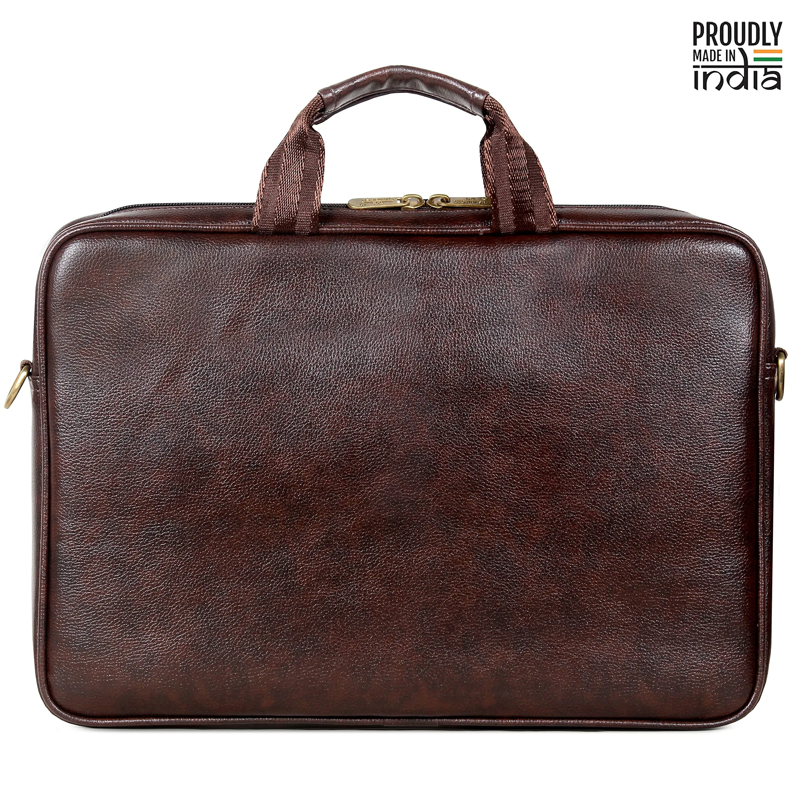 THE CLOWNFISH Noble Faux Leather 15.6 inch Best Laptop Messenger Briefcase Office Bag Shoulder Sling Bag Organizer Bag Executive Bag for Men Women with Multiple compartments (Dark Brown)