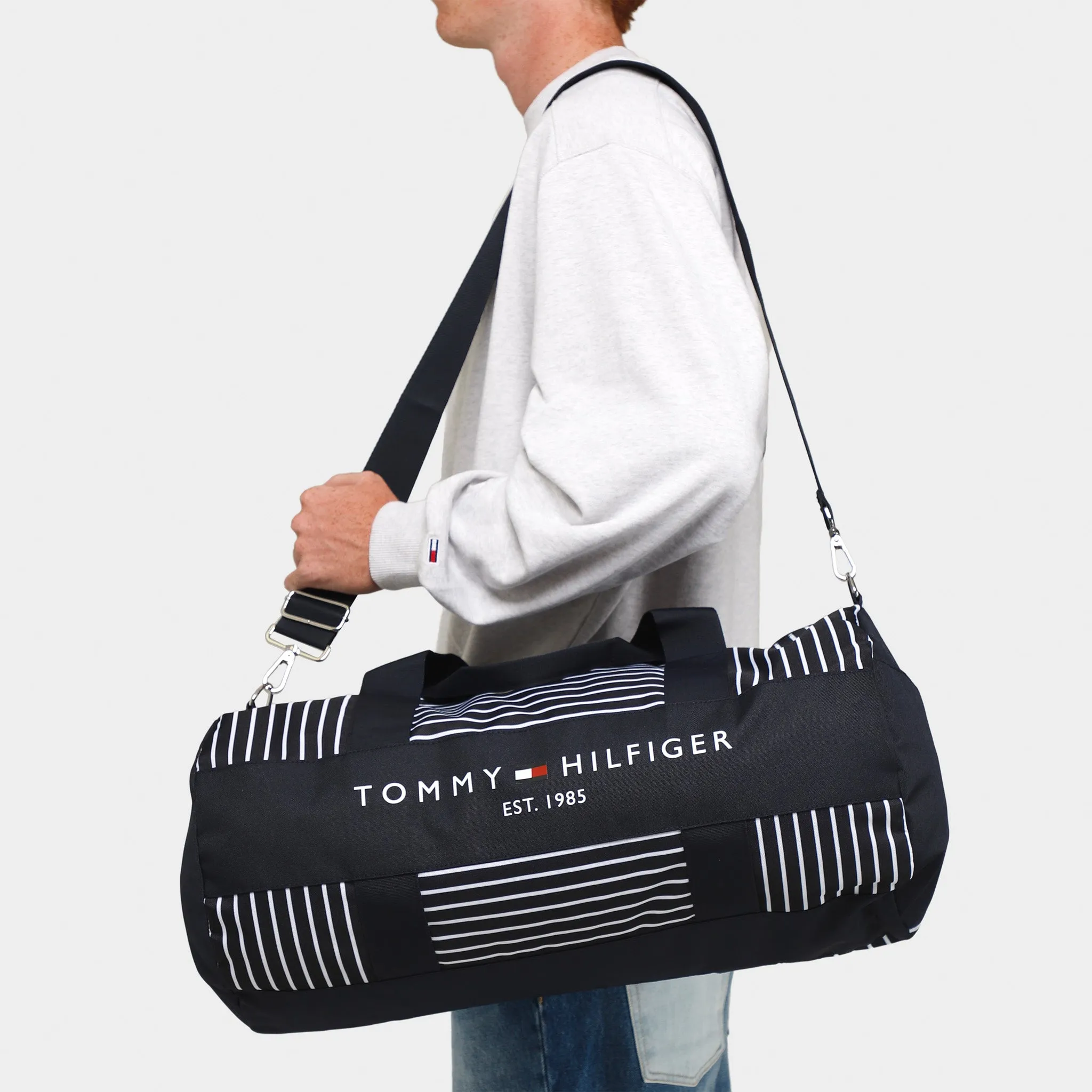 Tommy Hilfiger Primo Stripe HP Duffle Navy / White